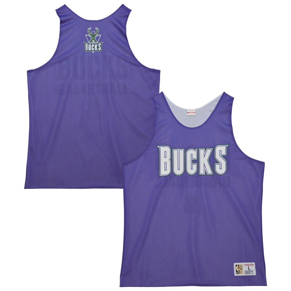 NBA Milwaukee Bucks Hardwood Classics Reversible Mesh Practice Jersey - Purple/White