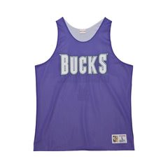 NBA Milwaukee Bucks Hardwood Classics Reversible Mesh Practice Jersey - Purple/White