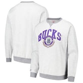 Milwaukee Bucks Vintage Logo Pullover Sweatshirt Heather Gray