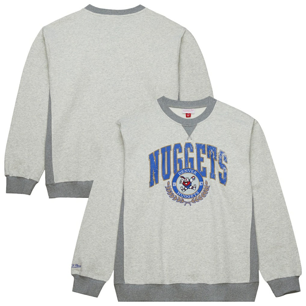 Denver Nuggets Vintage Logo Pullover Sweatshirt Heather Gray
