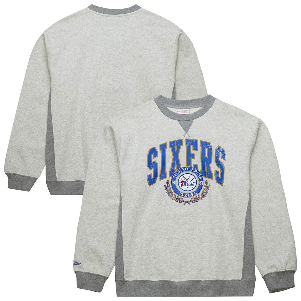 Philadelphia 76ers Vintage Logo Pullover Sweatshirt Heather Gray