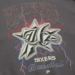 Philadelphia 76ers Women's Hardwood Classics Lightweight Pullover Sweatshirt Charcoal