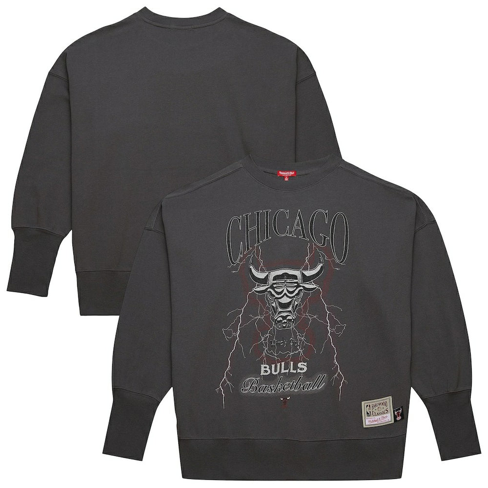 Chicago Bulls Women's Hardwood Classics Lightweight Pullover Sweatshirt Charcoal
