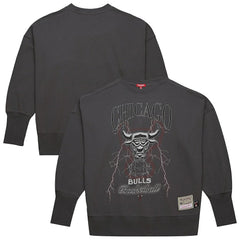 Chicago Bulls Women's Hardwood Classics Lightweight Pullover Sweatshirt Charcoal