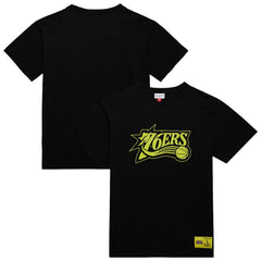 Philadelphia 76ers Hardwood Classics Neon Nights Premium T-Shirt Black