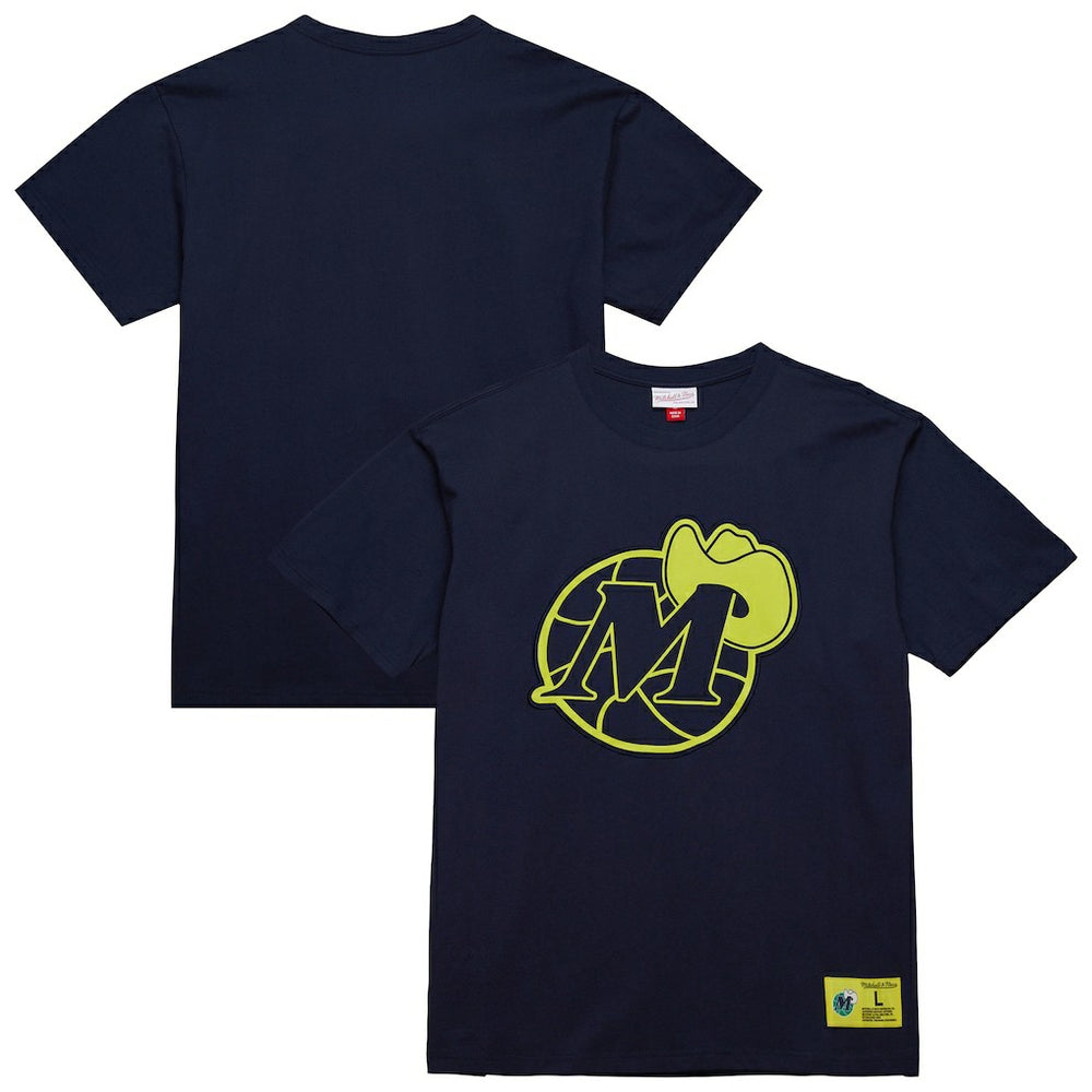 Dallas Mavericks Hardwood Classics Neon Nights Premium T-Shirt Navy