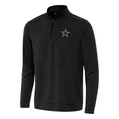 Dallas Cowboys Antigua Bright Quarter-Zip Top Heather Black