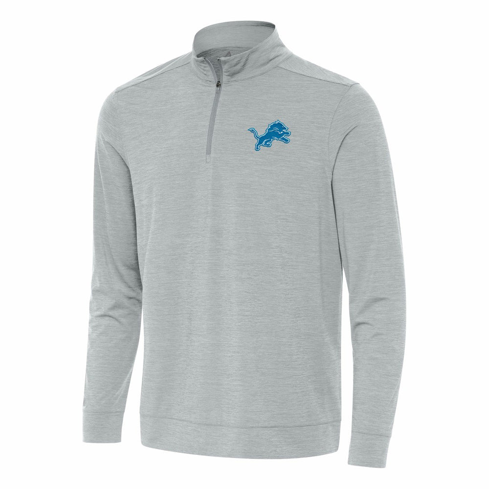 Detroit Lions Antigua Bright Quarter-Zip Top Heather Gray
