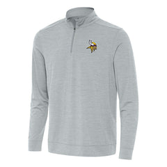 Minnesota Vikings Antigua Bright Quarter-Zip Top Heather Gray