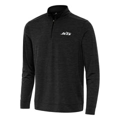 New York Jets Antigua Bright Quarter-Zip Top Heather Black