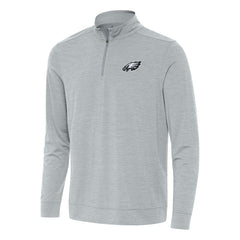 Philadelphia Eagles Antigua Bright Quarter-Zip Top Heather Gray