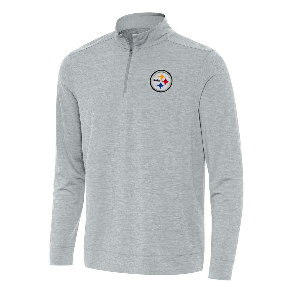 Pittsburgh Steelers Antigua Bright Quarter-Zip Top Heather Gray