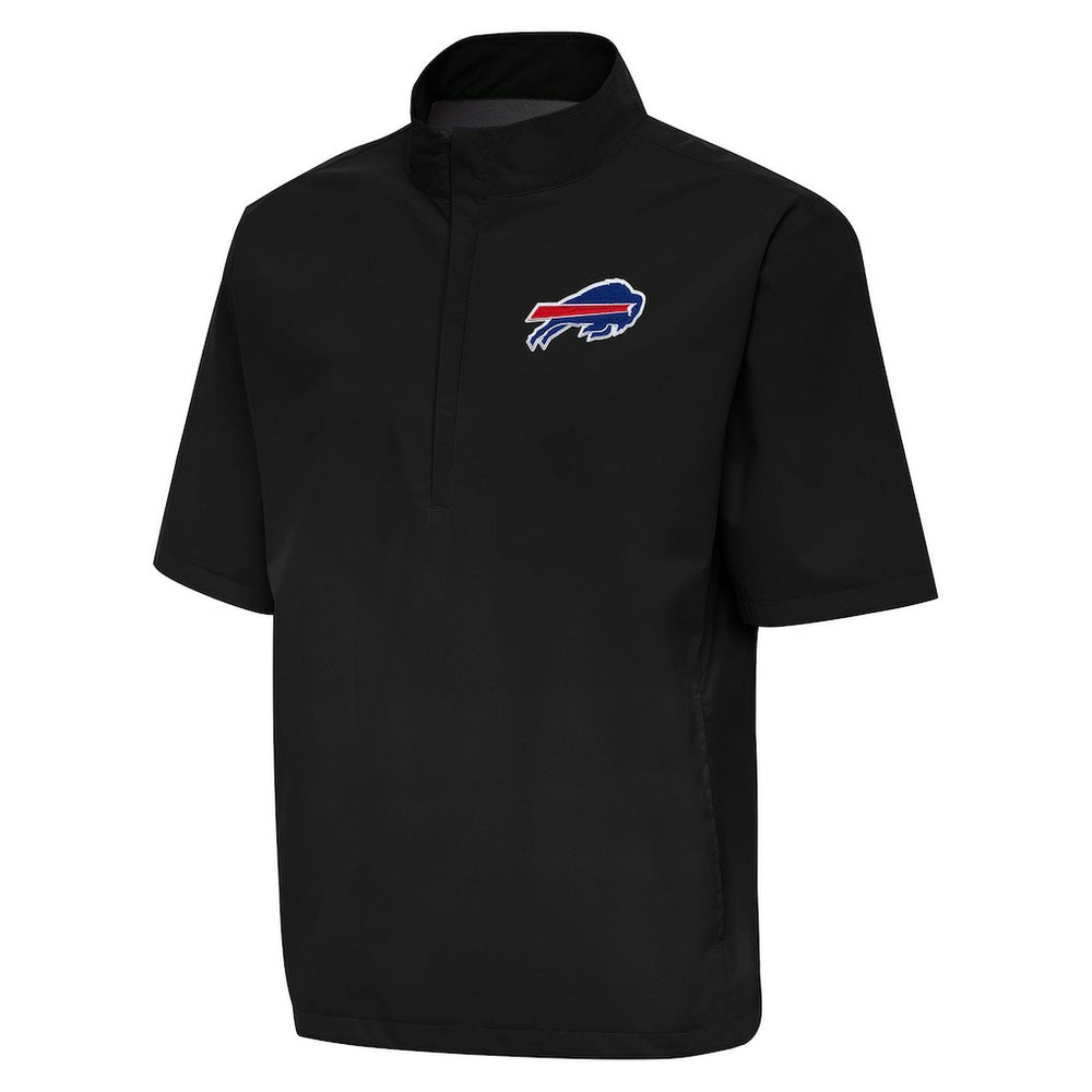 Buffalo Bills Antigua Brisk Short Sleeve Quarter-Zip Windshirt Black