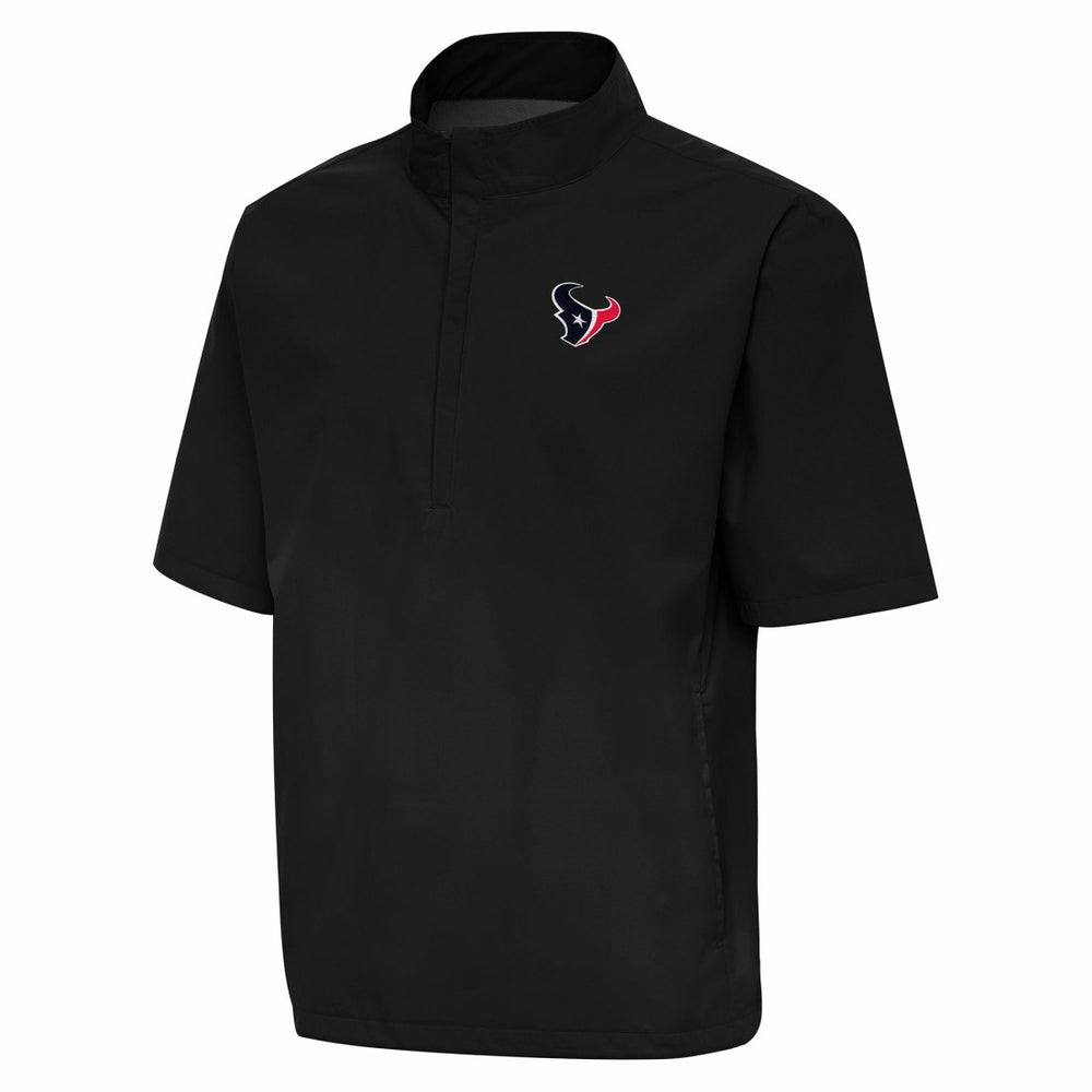 Houston Texans Antigua Brisk Short Sleeve Quarter-Zip Windshirt Black