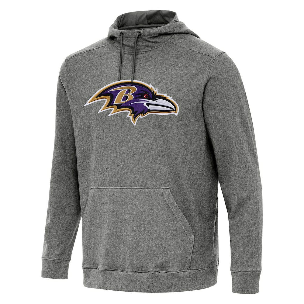 Baltimore Ravens Antigua Cloud Pullover Hoodie Heather Black