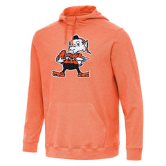 Cleveland Browns Antigua Cloud Pullover Hoodie Heather Orange