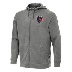Chicago Bears Antigua Effortless Full-Zip Hoodie Heather Black