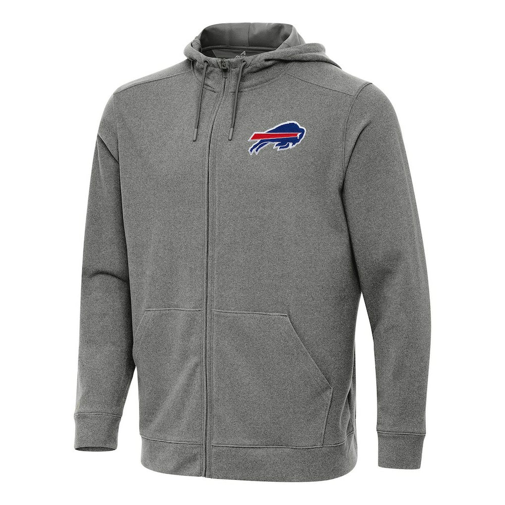 Buffalo Bills Antigua Effortless Full-Zip Hoodie Heather Black