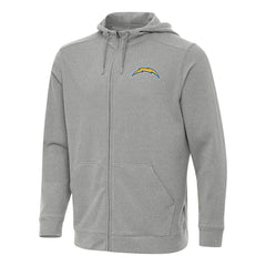 Los Angeles Chargers Antigua Effortless Full-Zip Hoodie Heather Gray