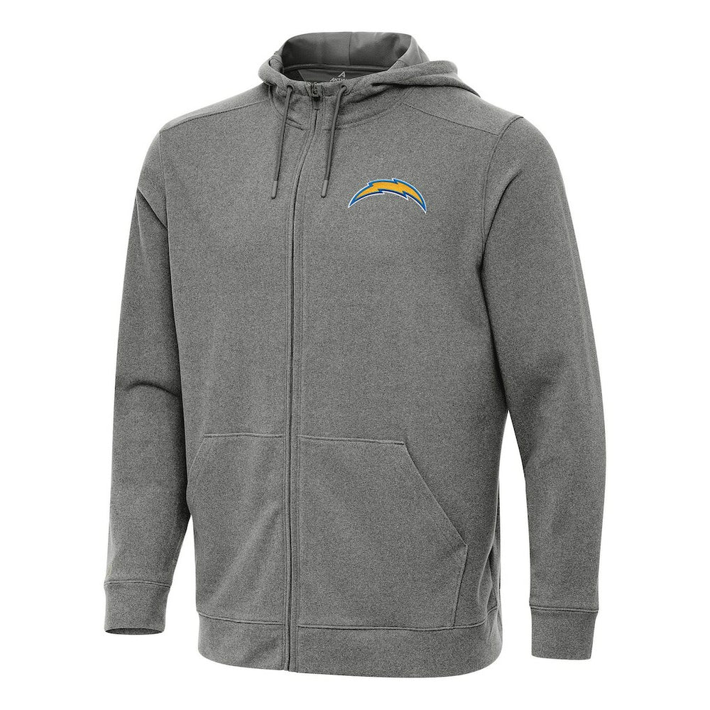 Los Angeles Chargers Antigua Effortless Full-Zip Hoodie Heather Black
