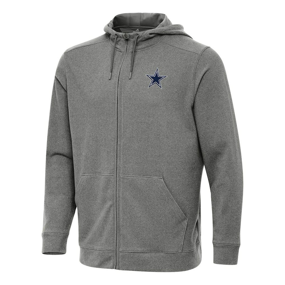Dallas Cowboys Antigua Effortless Full-Zip Hoodie Heather Black