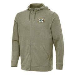 Green Bay Packers Antigua Effortless Full-Zip Hoodie Olive