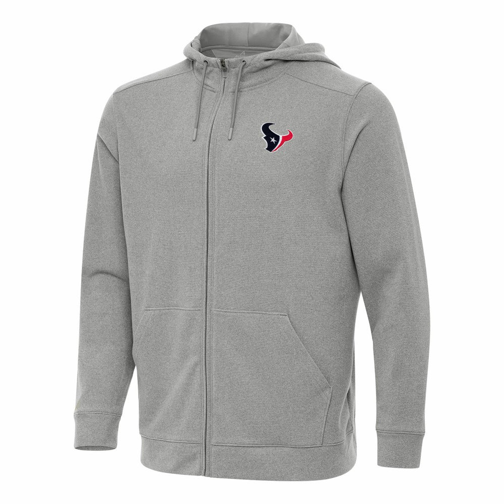 Houston Texans Antigua Effortless Full-Zip Hoodie Heather Gray