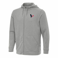 Houston Texans Antigua Effortless Full-Zip Hoodie Heather Gray