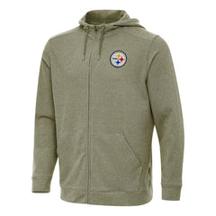 Pittsburgh Steelers Antigua Effortless Full-Zip Hoodie Olive