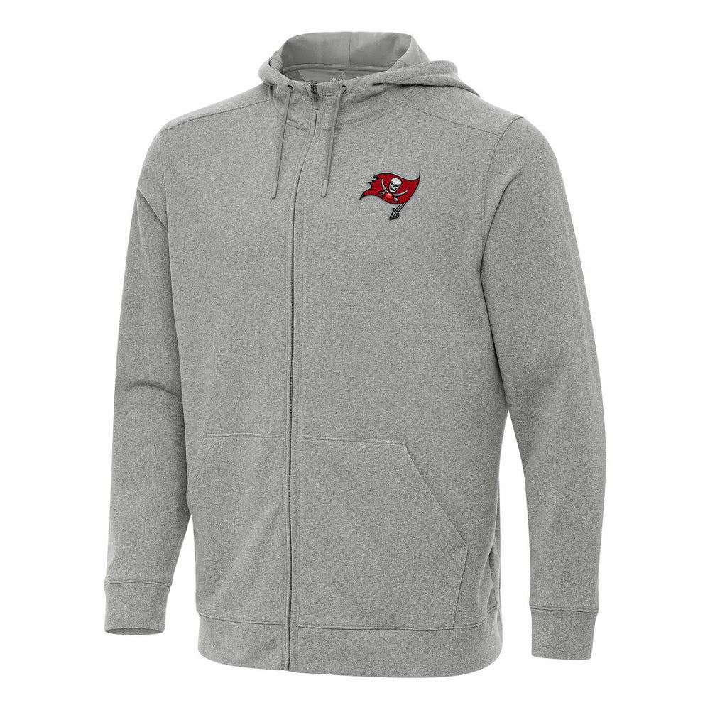 Tampa Bay Buccaneers Antigua Effortless Full-Zip Hoodie Heather Gray