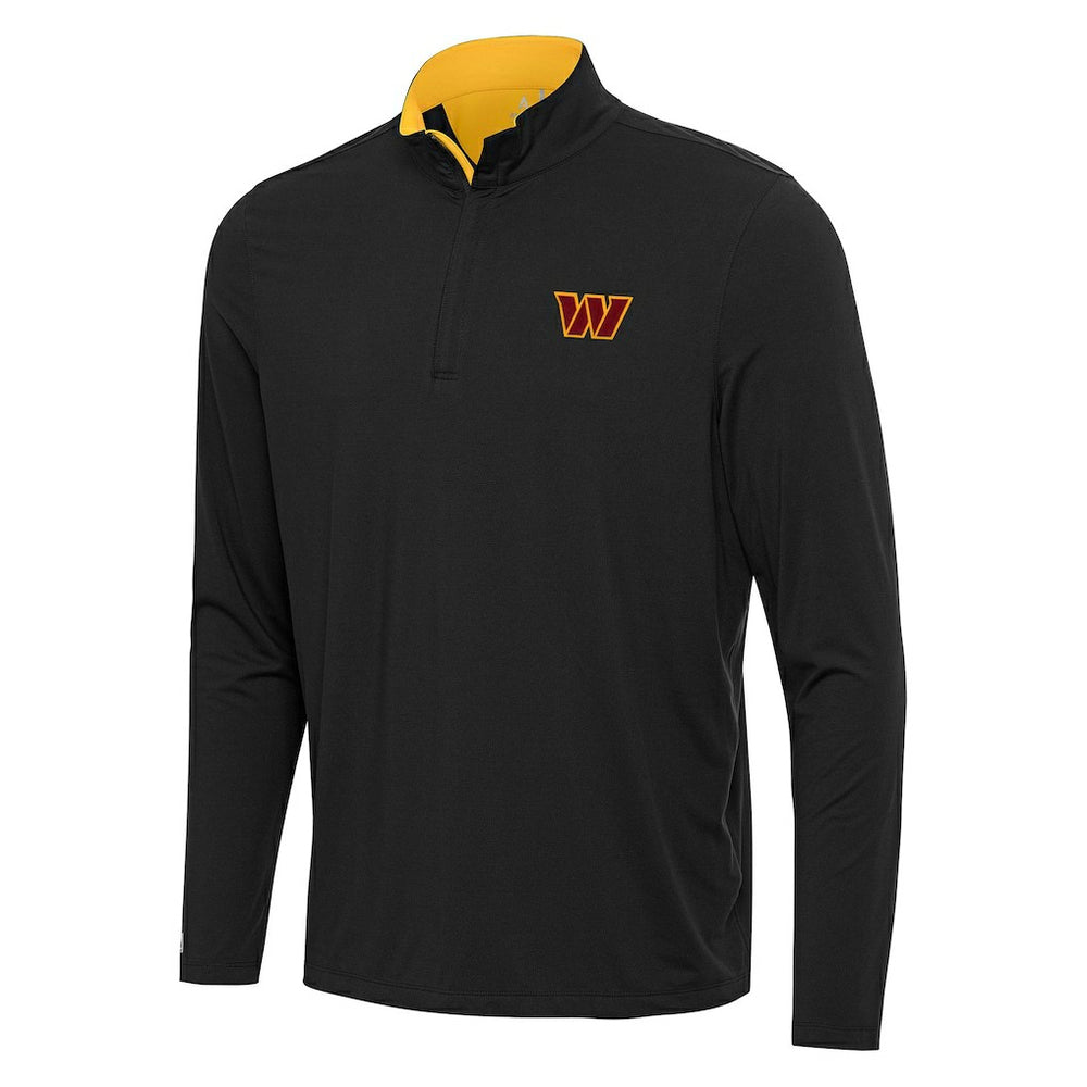Washington Commanders Antigua Content Quarter-Zip Pullover Top Black/Gold