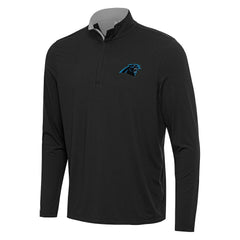 Carolina Panthers Antigua Content Quarter-Zip Pullover Top Black/Gray