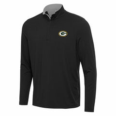 Green Bay Packers Antigua Content Quarter-Zip Pullover Top Black/Gray