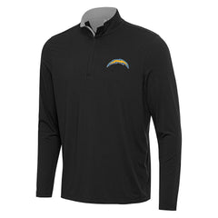 Los Angeles Chargers Antigua Content Quarter-Zip Pullover Top Black/Gray