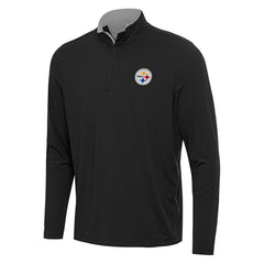 Pittsburgh Steelers Antigua Content Quarter-Zip Pullover Top Black/Gray