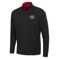 San Francisco 49ers Antigua Content Quarter-Zip Pullover Top Black/Scarlet