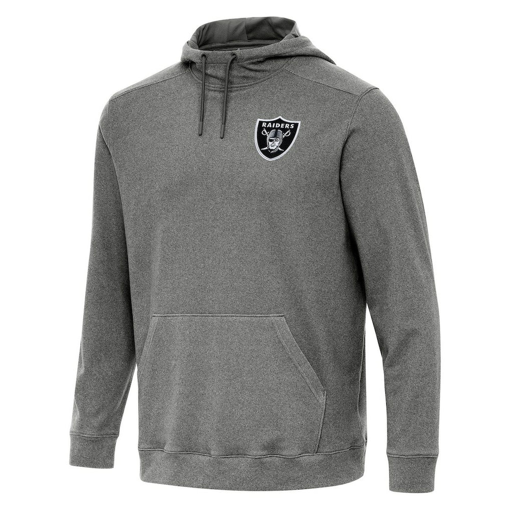 Las Vegas Raiders Antigua Cloud Pullover Hoodie Heather Black
