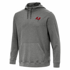Tampa Bay Buccaneers Antigua Cloud Pullover Hoodie Heather Black