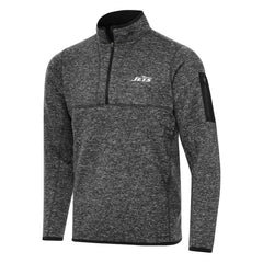 New York Jets Antigua Fortune Quarter-Zip Pullover Jacket Heather Black