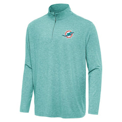 Miami Dolphins Antigua Hunk Quarter-Zip Jacket Heather Aqua