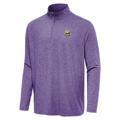 Minnesota Vikings Antigua Hunk Quarter-Zip Jacket Heather Purple