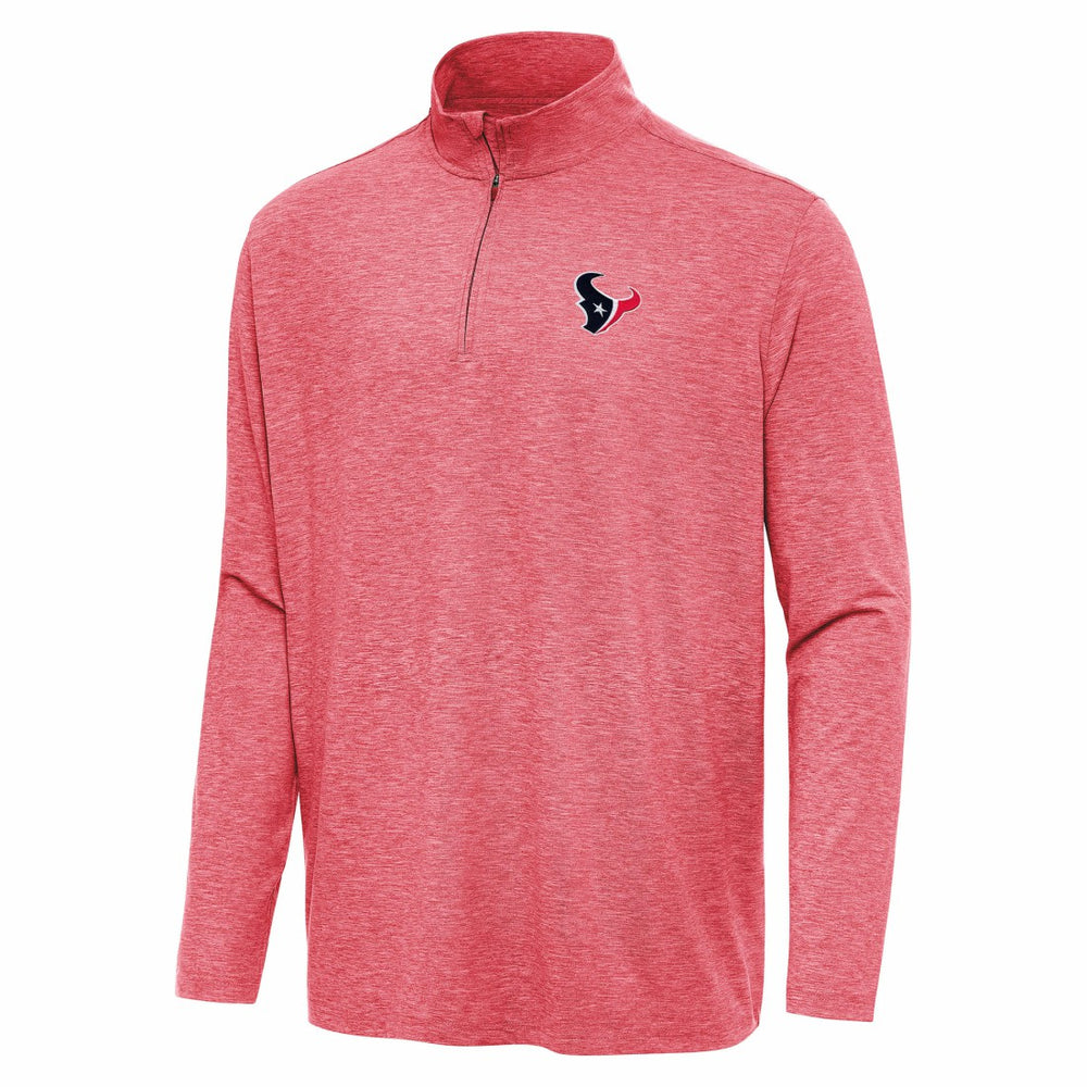 Houston Texans Antigua Hunk Quarter-Zip Jacket Heather Red