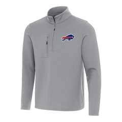 Buffalo Bills Antigua Insider Quarter-Zip Pullover Top Gray