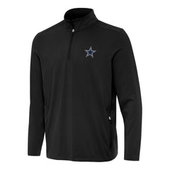 Dallas Cowboys Antigua Perilous Quarter-Zip Pullover Top Black