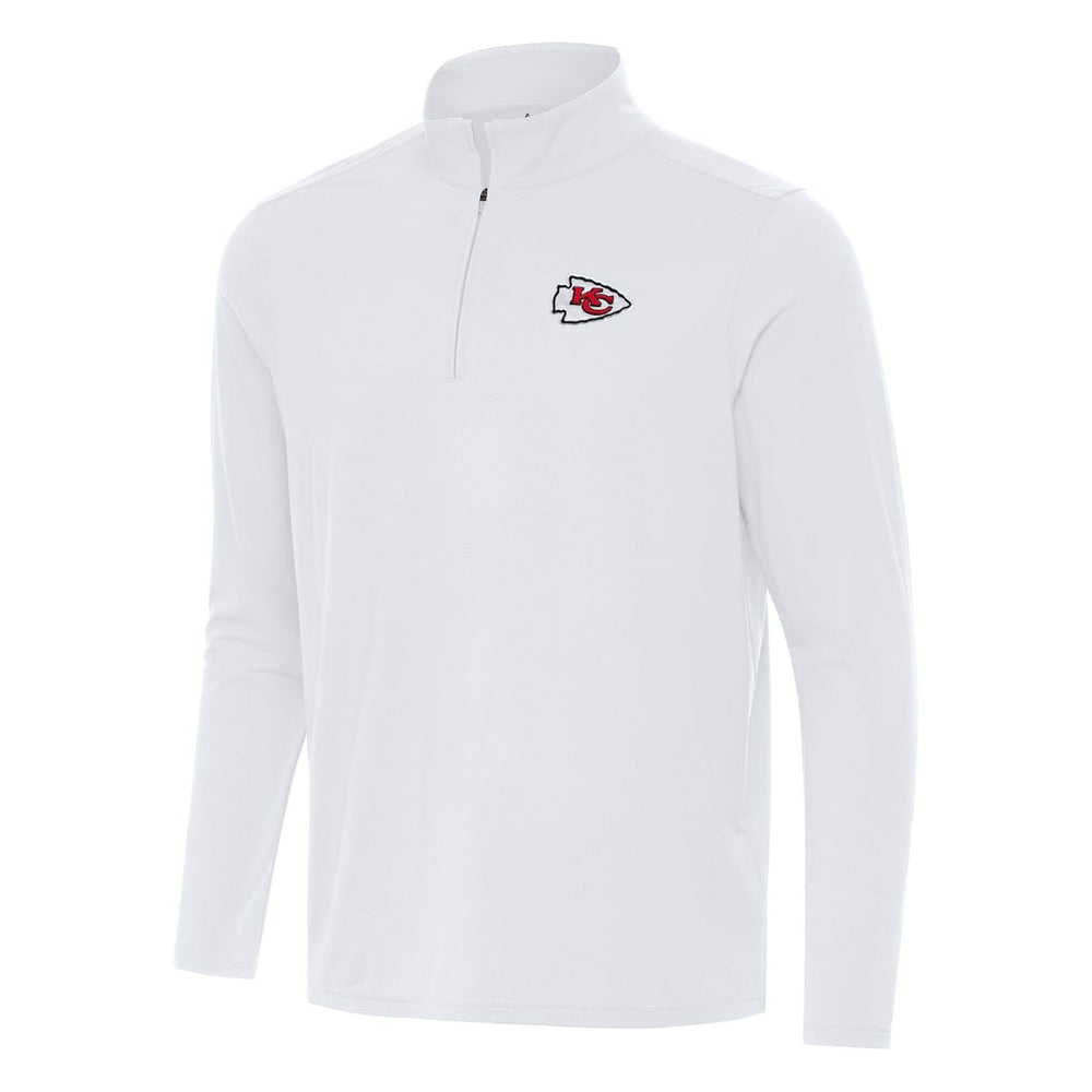 Kansas City Chiefs Antigua Intent Quarter-Zip Pullover Top White