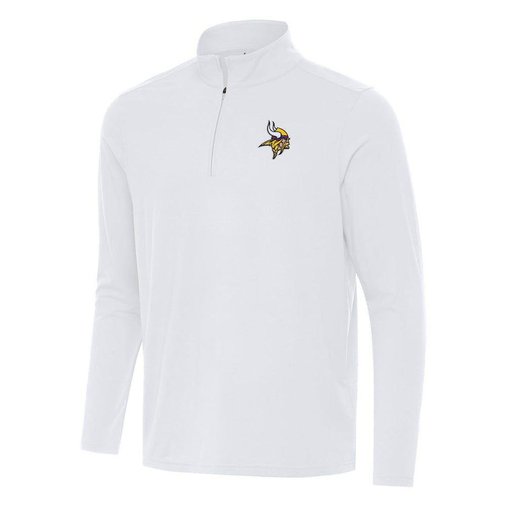 Minnesota Vikings Antigua Intent Quarter-Zip Pullover Top White