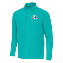 Miami Dolphins Antigua Intent Quarter-Zip Pullover Top Aqua