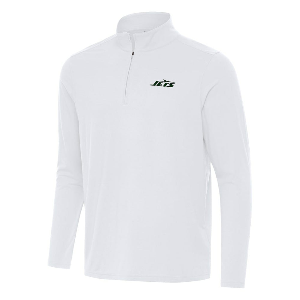 New York Jets Antigua Intent Quarter-Zip Pullover Top White