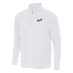 Philadelphia Eagles Antigua Intent Quarter-Zip Pullover Top White