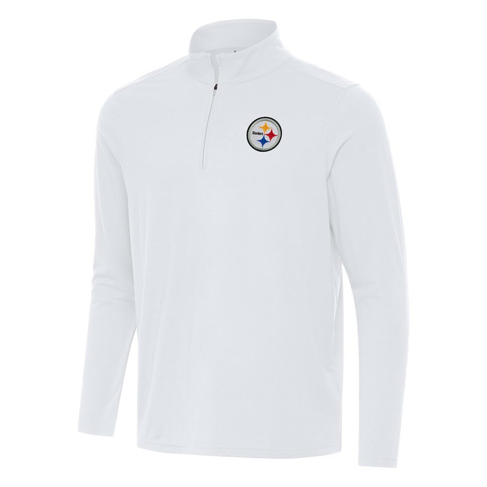 Pittsburgh Steelers Antigua Intent Quarter-Zip Pullover Top White